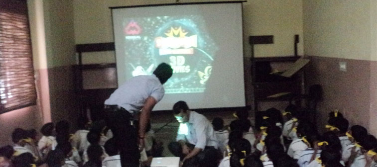 Students enjoying the 3D-show